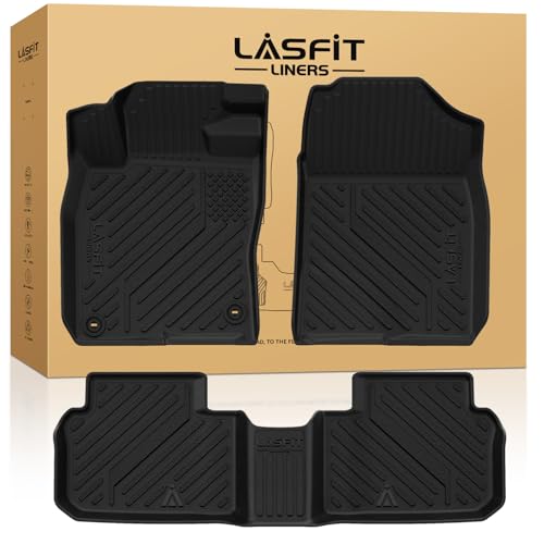 LASFIT Floor Mats for Honda Civic Hybrid Sedan 2025 2026 & Hybrid Hatchback 2025 2026, All Weather TPE Custom Fit Car Floor Liner, 1st & 2nd Row, Black - style: 2）For Honda Civic Hybrid Sedan & Hybrid Hatchback | 2025-2026 | 1st & 2nd Row