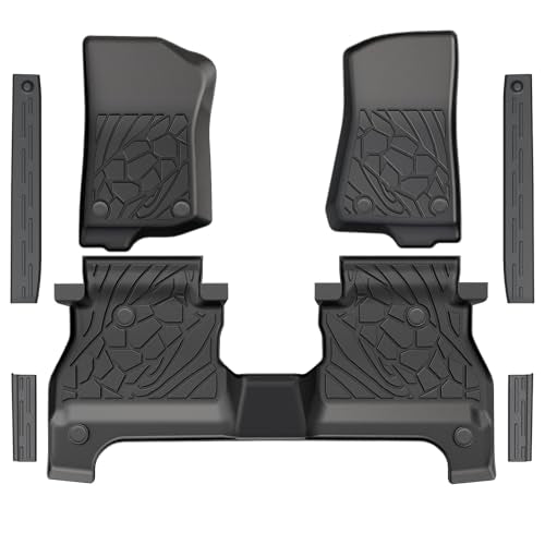 Floor Mats for 2020-2025 2026 Jeep Gladiator JT, TPE All Weather Durable Floor Liners Door Sill Guards for Jeep Gladiator Accessories - size: 2020-2026 | For Jeep Gladiator