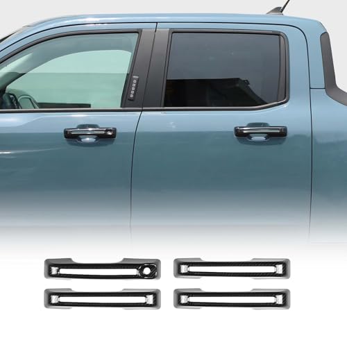 TOYCIDFG Door Handle Pull Cover Trim Compatible with Ford Maverick 2022-2025, Car Exterior Decoration Accessories (Carbon Fiber Pattern - 4 pcs) - color: Carbon Fiber Pattern-4 pcs