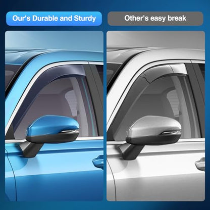 Nilight in Channel Rain Guard for Honda Ridgeline 2017 2018 2019 2020 2021 2022 2023 2024 2025 2026, Inside Mount Window Deflectors for Cars, Light Smoky Blue, 4PCS - color: Honda Ridgeline 2017-2026