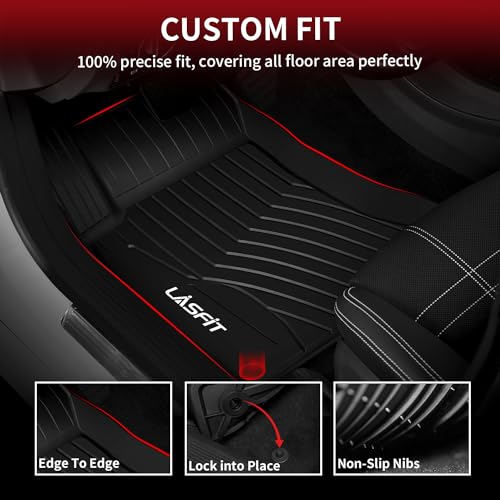 LASFIT Floor Mats for Mercedes Benz CLA 2014-2019 & GLA 2015-2020 250/45 AMG, All Weather TPE Custom Fit Car Mats for Mercedes CLA & GLA Floor Liners, 1st & 2nd Row Set, Black - size: For Benz CLA & GLA|2014-2019 & 2015-2020|Floor Mat