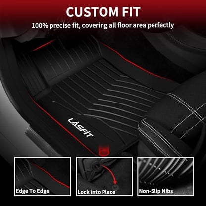 LASFIT Floor Mats for Mercedes Benz CLA 2014-2019 & GLA 2015-2020 250/45 AMG, All Weather TPE Custom Fit Car Mats for Mercedes CLA & GLA Floor Liners, 1st & 2nd Row Set, Black - size: For Benz CLA & GLA|2014-2019 & 2015-2020|Floor Mat