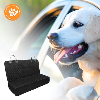 Dog Car Seat Cover for Back Seat, Waterproof Nonslip Full Protection Pets Rear Seat Protector with Side Flaps, Scratchproof Pet Auto Back Bench Cover, Universal for Vehicles (Black) - color: Black