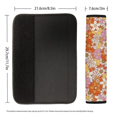 Hippie Flower Car Seat Belt Cover 2-Pack Soft Car Safety Seat Belt Strap Shoulder Pad Comfortable Driving Seat Belt Cover Pad Fit Most Cars, Truck, Suv, or Van - color: Hippie Flower