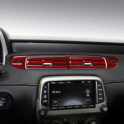 Car Sticker Carbon Fiber Decal Interior Trim Accessories for Chevrolet Camaro 2010 2011 2012 2013 2014 2015 （Center Air Vent） - color: Center Air Vent