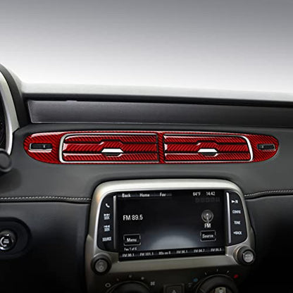 Car Sticker Carbon Fiber Decal Interior Trim Accessories for Chevrolet Camaro 2010 2011 2012 2013 2014 2015 （Center Air Vent） - color: Center Air Vent