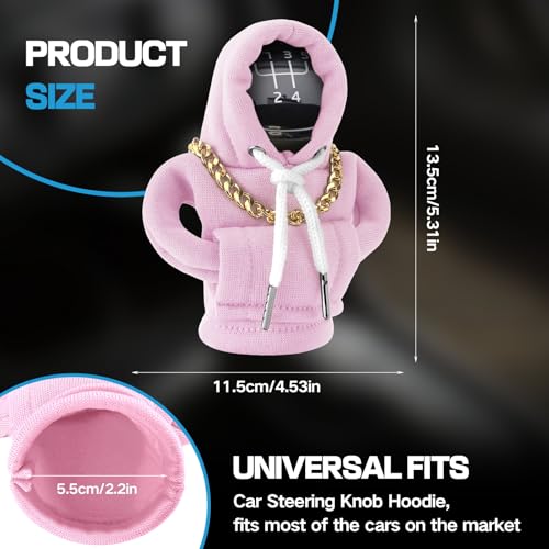 Funny Gear Shift Hoodie Cover, Car Shifter Knob Sweatshirt, Universal Stick Shift Cover for Car Gear Handle - color: Pink