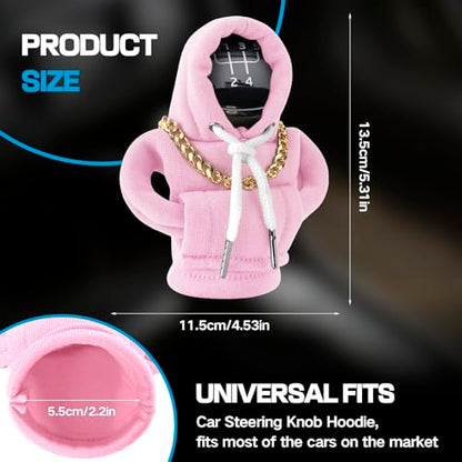 Funny Gear Shift Hoodie Cover, Car Shifter Knob Sweatshirt, Universal Stick Shift Cover for Car Gear Handle - color: Pink