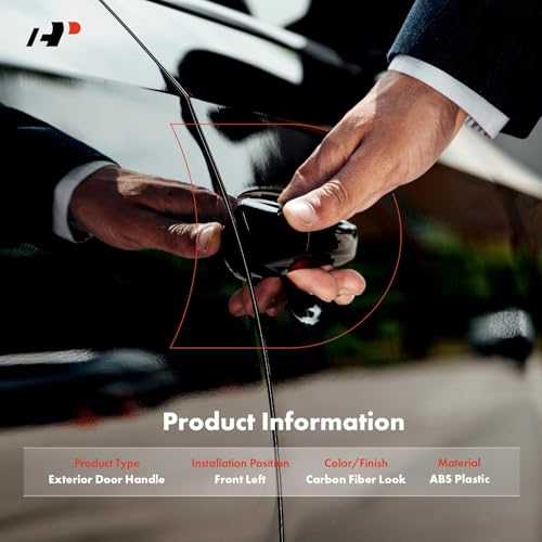 A-Premium Front Driver Side Exterior Door Handle with Keyhole Cover Compatible with Toyota Camry 12-17, Yaris 12-19, C-HR 18-19, 86 18-20, Prius C & Scion FR-S, iM & Subaru BRZ, Carbon Fiber Look