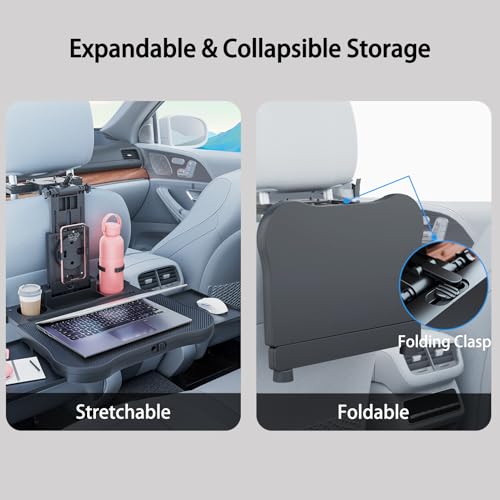 Steering Wheel Tray, Car Food Tray, Car Desk for Laptop, Multipurpose Car Table for Eating & Work, Adjustable Car Tray with Drawer and Anti-Slip Protective Adhesive (26" L x 14" W x 2" H) - size: 26" L x 14" W x 2" H