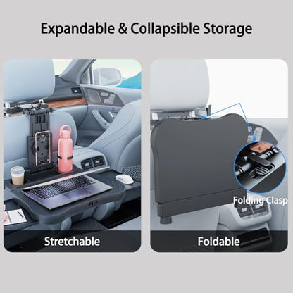 Steering Wheel Tray, Car Food Tray, Car Desk for Laptop, Multipurpose Car Table for Eating & Work, Adjustable Car Tray with Drawer and Anti-Slip Protective Adhesive (26" L x 14" W x 2" H) - size: 26" L x 14" W x 2" H