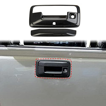 Carbon Fiber Car Rear Trunk Door Handle Cover Trim for Chevrolet Silverado/GMC Sierra 2014-2018,for Chevrolet Colorado/GMC Canyon 2015-2022
