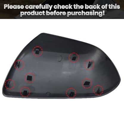 Compatible with 2012-2020 Toyota Sienna Right Side Mirror Cover Cap, Gray Passenger Side Clip-on Mirror Cap Replacement Without Turn Signal Light Replaces for 87915-08021-B1 - color: Right Gray