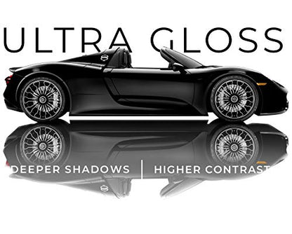 VViViD+ Ultra Gloss Premium Vinyl Car Wrap Film (10ft x 5ft, Gloss Piano Black) - color: Gloss Piano Black, size: 10ft x 5ft