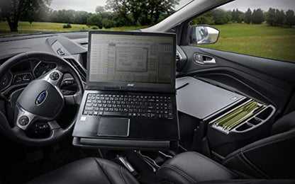AutoExec Reach Car Desk for Your Vehicle Workstation and Mobile Office, Front Seat, Black with 400 watt Power Inverter - color: Black, style: 400 watt Power Inverter
