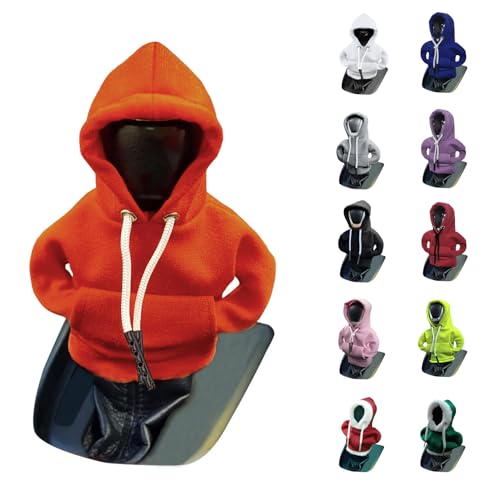 vvag Gear Shift Hoodie, Hoodie Car Gear Shift Cover, Car Shift Knob Hoodie, Automotive Interior Accessories, Universal Fit Knob Cover Gift (Orange) - color: Orange
