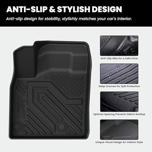 LASFIT Floor Mats & Backrest Mats & Cargo Mat for Nissan Rogue 2026 2025 2024 2023 2022 2021 (Not Fit Rogue Sport), All Weather TPE Custom Fit Floor Liners Car Mats Accessoires, Black - size: 1)For Nissan Rogue | 2021-2026 | Full