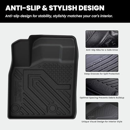 LASFIT Floor Mats & Backrest Mats & Cargo Mat for Nissan Rogue 2026 2025 2024 2023 2022 2021 (Not Fit Rogue Sport), All Weather TPE Custom Fit Floor Liners Car Mats Accessoires, Black - size: 1)For Nissan Rogue | 2021-2026 | Full