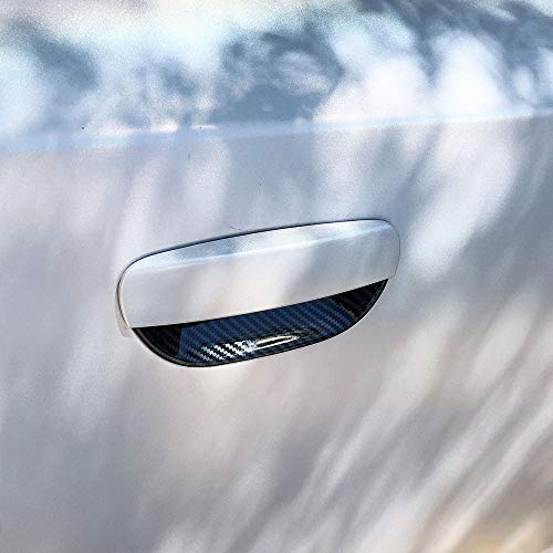 crosselec Carbon Fiber 4pcs Door Handles Bowl Cover Trim Decals Bezel for Dodge Charger 2011+