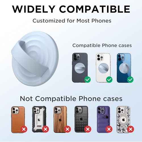 Magnetic Phone Grip Ring Holder, Liquid Silicone Magnet Cell Phone Grip Finger Loop, Compatible with Magsafe, Back of Phone for iPhone 17/16/15/14/13/12 Series, Baby Blue - color: Baby Blue