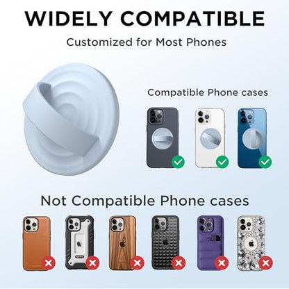 Magnetic Phone Grip Ring Holder, Liquid Silicone Magnet Cell Phone Grip Finger Loop, Compatible with Magsafe, Back of Phone for iPhone 17/16/15/14/13/12 Series, Baby Blue - color: Baby Blue