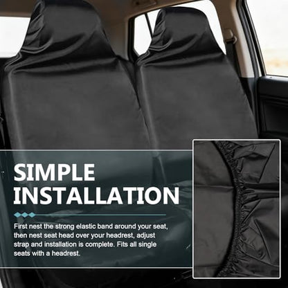 2PCS Car Seat Cover Protector, Waterproof Stain Resistant Front Seat Protective Cover, Washable Oxford Seats Protectors for Gym Workout, Running, Beach and Hiking,Fit for Cars, SUVs, Trucks - size: 2 PCS