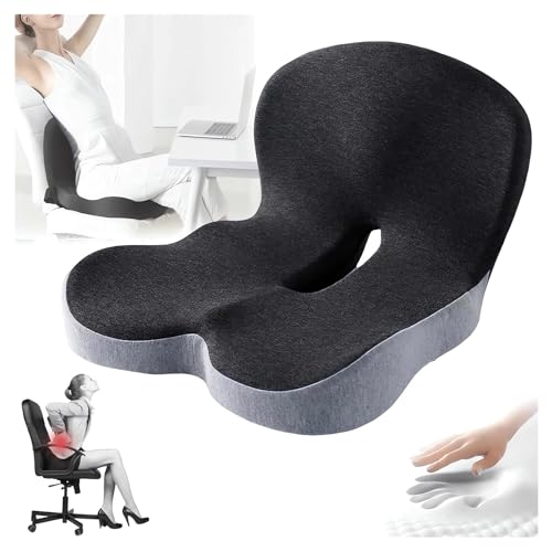Memory Foam L-Shaped Integrated Seat Cushions for Car Truck Driver Ergonomic L Shape Lumbar Cushion Sciatica Back Pain Relief Office Chair Butt and Back Support Pillow Long Driving Booster Seat (I1) - color: I1