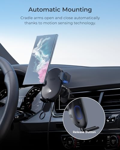 iOttie Auto Sense 2 Air Vent Car Phone Holder with Qi Wireless Charging - Auto Clamping Phone Mount for iPhone, Google Pixel, Samsung Galaxy, Huawei, LG (Adapter Not Included) - style: Air Vent