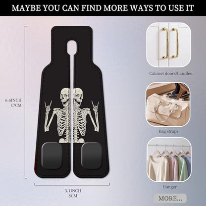 PU Leather Car Seat Hook, Storage Headrest Hanger, Cute Car Backseat Organizer, Car Hooks for Purses and Bags Skull Human Skeleton - color: Skull Human Skeleton
