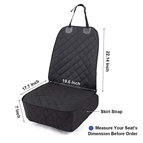 HONEST OUTFITTERS Dog Car Seat Cover, Pet Front Cover for Cars, Trucks, and Suv's - Waterproof & Nonslip Dog Seat Cover,(Front Seat) - color: Black