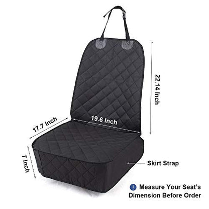 HONEST OUTFITTERS Dog Car Seat Cover, Pet Front Cover for Cars, Trucks, and Suv's - Waterproof & Nonslip Dog Seat Cover,(Front Seat) - color: Black