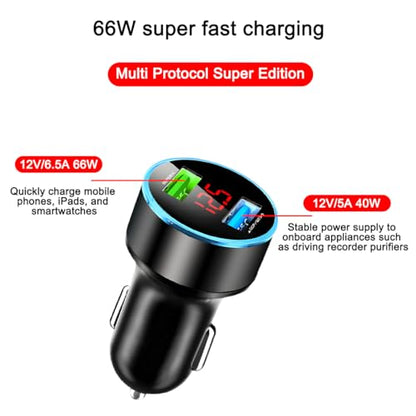 Ankuee 66W Car Charger, Super Fast Charging 2 Ports USB Vehicle Charger, Quick Charge Automobile Adaptor Compatiable with Phones and Laptops, Universal for Vehicle, Truck, RV and More