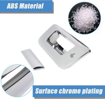 AUCERAMIC Chrome Tailgate Door Handle Cover with Keyhole Compatible with 2007-2013 Chevy Silverado GMC Sierra 1500 2500HD 3500HD