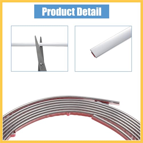 16ft Automotive Trim Car Truck RV Door Window Bumper Side Body Trim Strip Scratch Proof Protector Strip 6mm Silver Tone Auto Replacement Parts