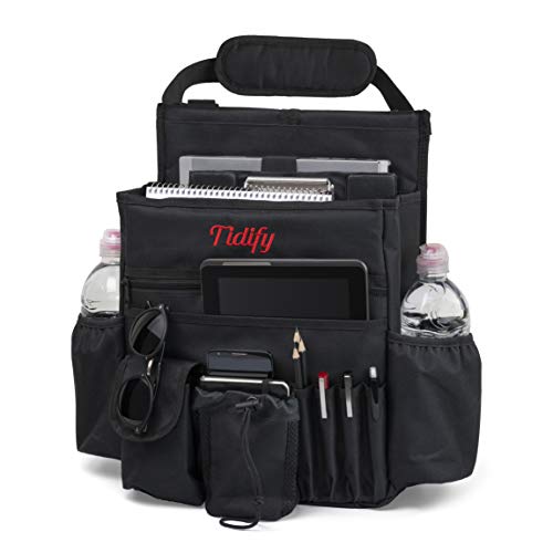 Tidify Car Front Seat Organizer [2025 UPDATED] with Dedicated Tablet and Laptop Storage Stabilizing Side Straps Soft Adjustable Shoulder Strap and Hardened Buckles Your Office Away from Office.