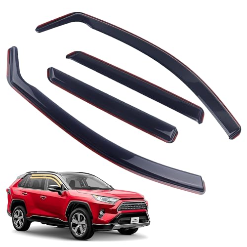 in-Channel Rain Guards 4-Piece Compatible with 2019-2025 Toyota RAV4 Window Visors Side Window Deflectors Vent Visor Shield Shade - size: 2019-2025 Toyota RAV4