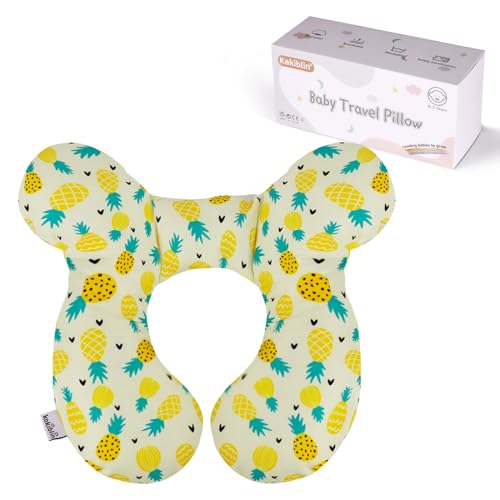 KAKIBLIN Baby Travel Pillow, Upgraded Baby Neck Pillows for Car Seat Toddler Head and Neck Support Pillow,Support Pillows for Car Seat, Stroller, Pushchair,Travel (Pineapple) - color: Pineapple
