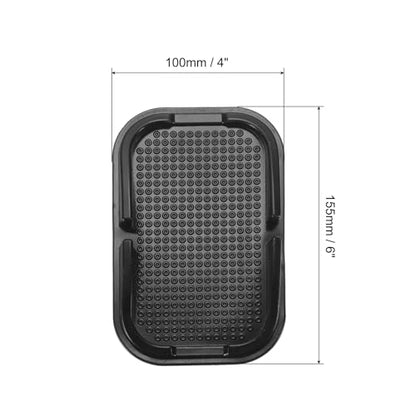 HARFINGTON Car Dashboard Anti-Slip Mat 6" x 4" Universal Sticky Dash Pad Washable Reusable Car Non-Slip Mats for Phone Keys Sunglasses Electronic Devices, Black