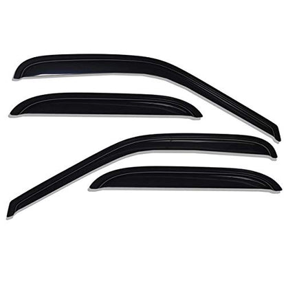 Lightronic Extra Durable Tape-on Auto Vent Window Visor, Fit 2000-2006 Chevrolet Tahoe & GMC Yukon, 2001-2006 Yukon Denali, 2002-2006 Cadillac Escalade, Original Wind Deflector Rain Guard, Smoke, 4Pcs - size: Outside Mount