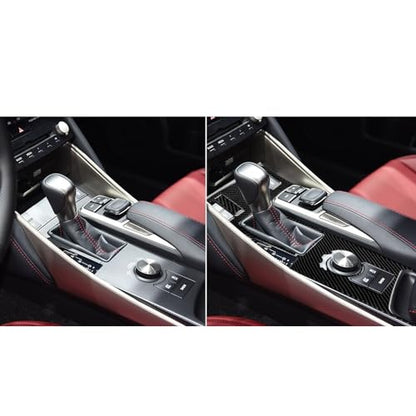 NVCNX Car Center Console Gear Shift Panel Cover Decal Compatible with Lexus IS250 2014 2015 / IS200t 2016 2017 / IS300 2016-2020 / IS350 2014-2020 Carbon Fiber Interior Trim Accessories Black - B - color: Gear Shift Panel - B