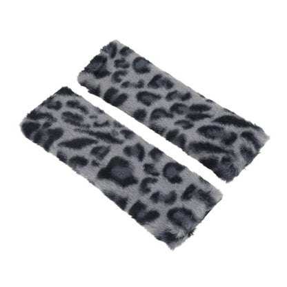 Gray Seat Belt Cover Pad Plush 23.5cm Seatbelt Strap Cushion Shoulder Padding 1 Pair - color: Gray