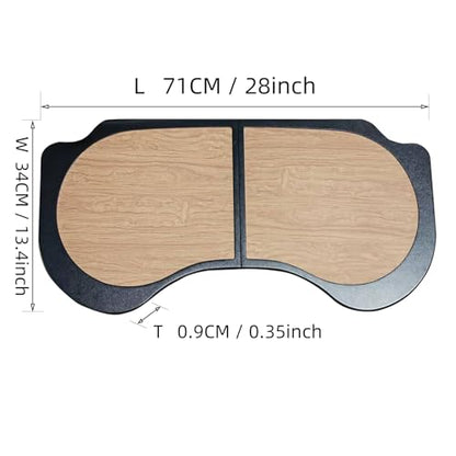Frins for Tesla Car Desk,Foldable Car Table for Laptop(PU Leather &Wood Grain),Tesla Model Y/3 Accessories Tray,Car Tray for Dining/Work/Study/Game/Makeup/Travel/Outdoor for Model Y/3/X &Most Vehicles
