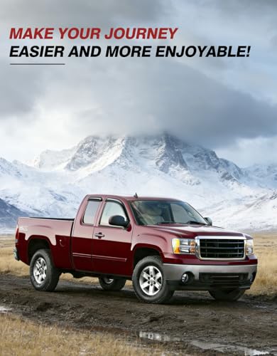Outside-Mount Window Rain Guards Fit for 1999-2006 Chevy Silverado/GMC Sierra Extended Cab, Window Visors Wind Deflector Dark Smoke Vent Shades Car Tape-on with Thicker 4-pcs - size: Fit for 1999-2007 Silverado/Sierra Standard Cab