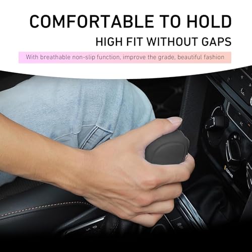 2 PCS Car Gear Shift Knob Cover, Anti-Slip Gear Stick Shifter Protector, Elastic Silicone Shift Protector Cover, Universal for Men, Women, Truck, SUV (Black) - color: Black