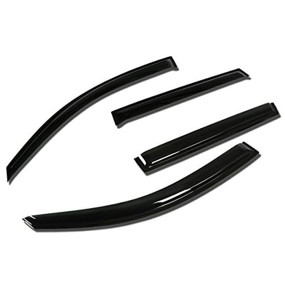 Auto Dynasty 4Pcs Tape-On Window Visor Compatible with 2006 2007 2008 2009 2010 2011 2012 RAV4 2006-2012, Deflector Rain Guard, Acrylic Black - size: 06-12 Toyota RAV4