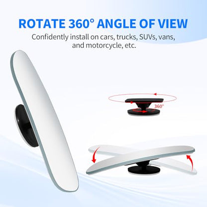 2 PCS Car Blind Spot Mirror, HD Frameless Convex Glass Angle Adjustable, Self-adhesive Back Auxiliary Reverse Mirror Wide Angle Side Mirrors Universal Car Exterior Accessories (Oblong) - size: Oblong