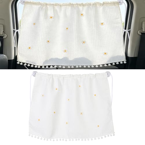 Car Side Window Sun Shade Privacy Curtain for Baby, 25.2"x18.1" Cute Blackout UV Protection Car Window Shades with Suction Cup for Back Seat, Auto Camping Windows Screen Shades (Ten Flowers) - color: Ten Flowers