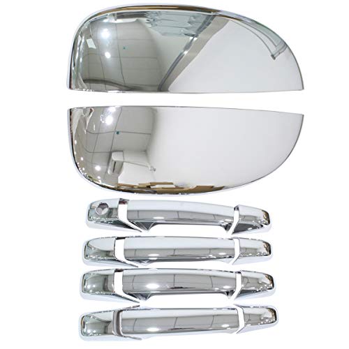 NewYall Pack of 4 Chrome Door Handle and 2 Upper Half Mirror Cover for Chevrolet Avalanche Suburban Tahoe 2007-2013