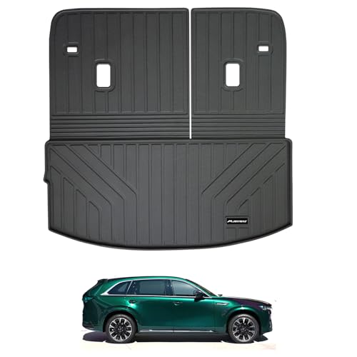 Large Cargo Liners for 2024 2025 2026 Mazda CX90 CX-90 7/8 Seats (Not for 6 Seats) (40/60 Split Folded),TPE All Weather Protection Car Trunk Mat Covering The Backrest Mat Accessories - size: For 2024-2026 CX90 Cargo Mat 7/8 Seats (40/60)