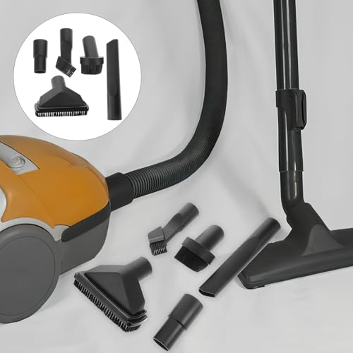 Alipis Universal Vacuum Cleaner Accessories Kit 5pcs Set with 32mm/35mm Inner Diameter round Brush Nozzle and Adapter for Car Detailing and Home Cleaning